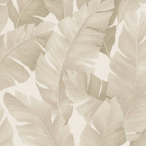 Galerie Industrial Effects Beige Palm Leaf Wallpaper Roll