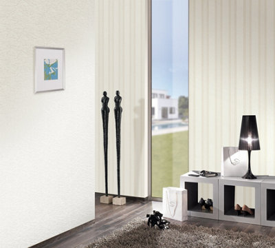 Galerie Industrial Effects Beige Traditional Stripe Wallpaper Roll