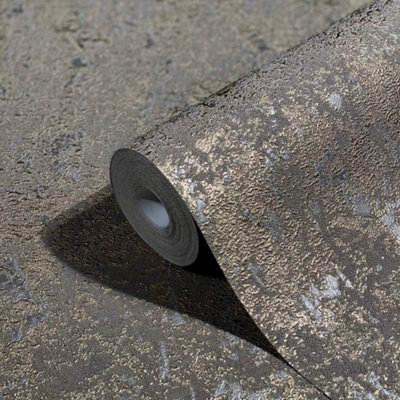 Galerie Industrial Effects Bronze Metallic Plain Texture Wallpaper Roll