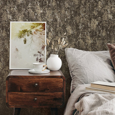 Galerie Industrial Effects Bronze Metallic Plain Texture Wallpaper Roll