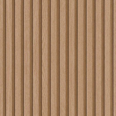 Galerie Industrial Effects Bronze Stripe Wood Panel Wallpaper Roll