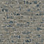 Galerie Industrial Effects Brown Glass Stone Brick Effect Wallpaper Roll