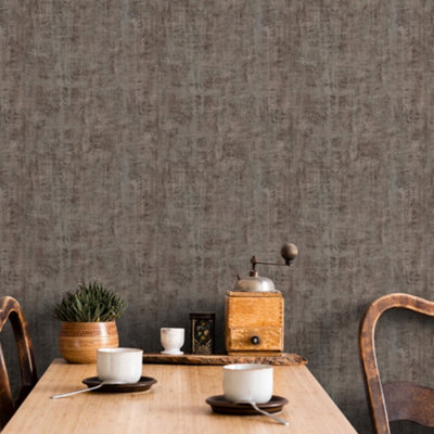 Galerie Industrial Effects Brown Glass Stone Concrete Texture Wallpaper Roll