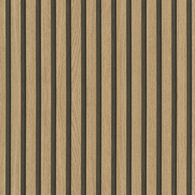 Galerie Industrial Effects Brown Stripe Wood Panel Wallpaper Roll