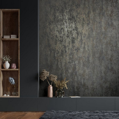 Image showcasing Galerie Industrial Effects Greige/Platinum Metallic Industrial Texture ...