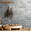 Galerie Industrial Effects Grey Glass Stone Brick Effect Wallpaper Roll