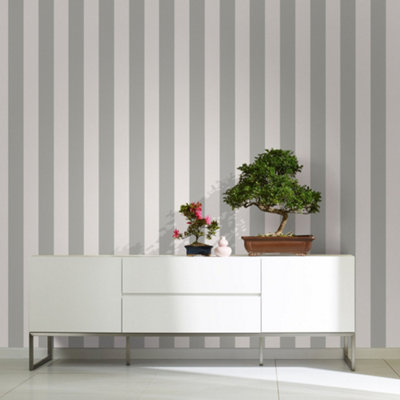 Galerie Industrial Effects Grey Stripe Design Wallpaper Roll
