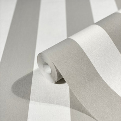 Galerie Industrial Effects Grey Stripe Design Wallpaper Roll