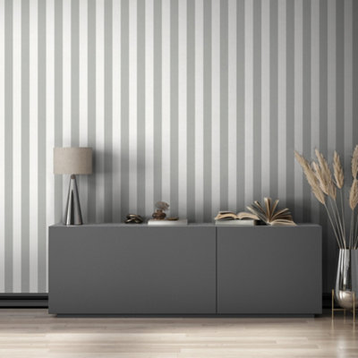 Galerie Industrial Effects Grey Stripe Design Wallpaper Roll