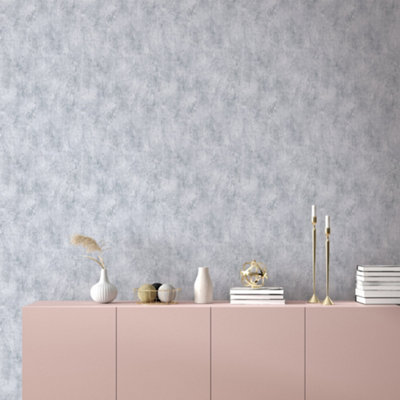 Galerie Industrial Effects Silver/White Glass Stone Marble Wallpaper Roll