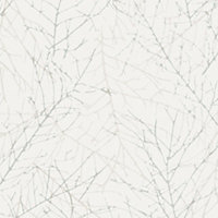 Galerie Industrial Effects White Graphic Tree Stem Wallpaper Roll