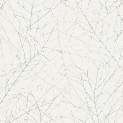 Galerie Industrial Effects White Graphic Tree Stem Wallpaper Roll