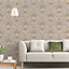 Galerie Into The Wild Metallic Beige Floral Damask Wallpaper Roll