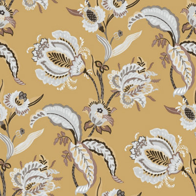 Galerie Into The Wild Metallic Gold Abstract Floral Wallpaper Roll