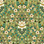 Galerie Into The Wild Metallic Green Floral Damask Wallpaper Roll