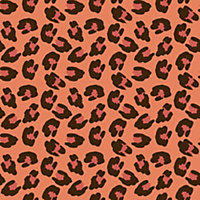Galerie Into The Wild Metallic Orange Leopard Print Wallpaper Roll