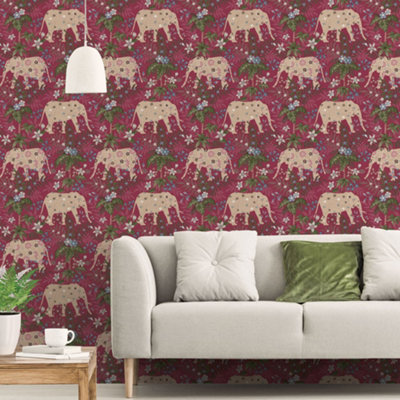 Papier peint éléphant | Monochrome gris