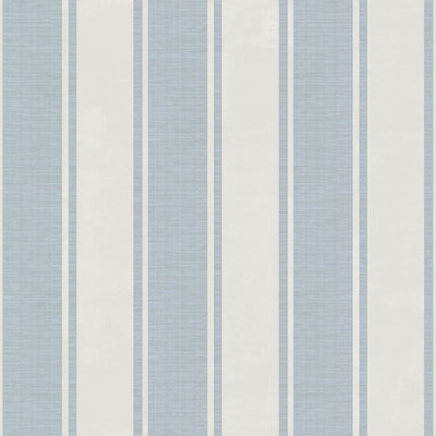 Galerie Italian Classics 4 Blue Cream Classic Stripe Embossed Wallpaper