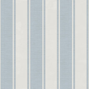 Galerie Italian Classics 4 Blue Cream Classic Stripe Embossed Wallpaper