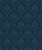Galerie Italian Classics 4 Blue Italian Damask Embossed Wallpaper