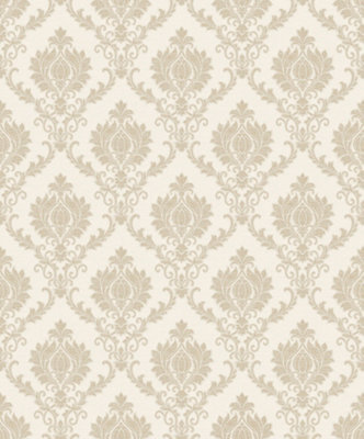 Galerie Italian Classics 4 Cream Beige Italian Damask Embossed Wallpaper