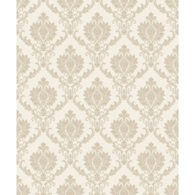 Galerie Italian Classics 4 Cream Beige Italian Damask Embossed Wallpaper