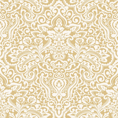 Galerie Italian Classics 4 Gold Paisley Damask Embossed Wallpaper