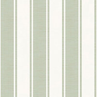 Galerie Italian Classics 4 Green Classic Stripe Embossed Wallpaper