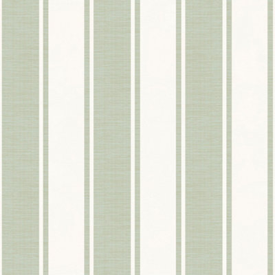 Galerie Italian Classics 4 Green Classic Stripe Embossed Wallpaper
