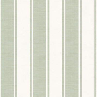 Galerie Italian Classics 4 Green Classic Stripe Embossed Wallpaper