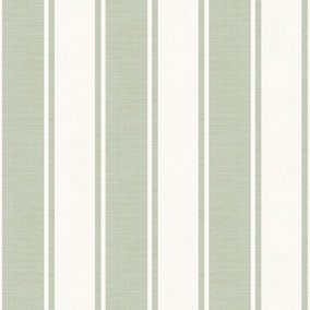Galerie Italian Classics 4 Green Classic Stripe Embossed Wallpaper