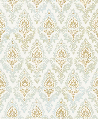 Galerie Italian Classics 4 Green Damasco Embossed Wallpaper