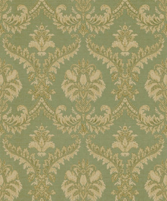 Galerie Italian Classics 4 Green Traditional Damask Embossed Wallpaper 