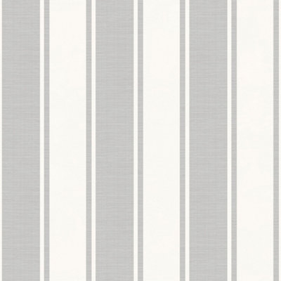 Galerie Italian Classics 4 Grey Classic Stripe Embossed Wallpaper | DIY ...