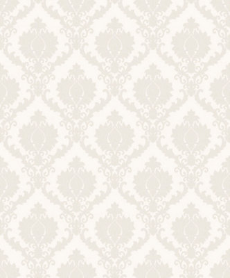 Galerie Italian Classics 4 Off-White Italian Damask Embossed Wallpaper