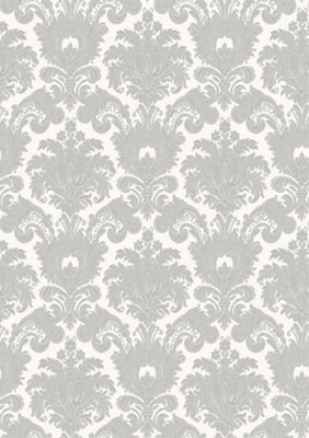 Galerie Italian Classics 4 Silver Grey Damask Embossed Wallpaper DIY
