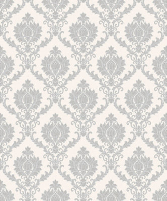 Galerie Italian Classics 4 Silver Grey Italian Damask Embossed