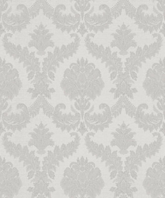 Galerie Italian Classics 4 Silver Grey Traditional Damask Embossed
