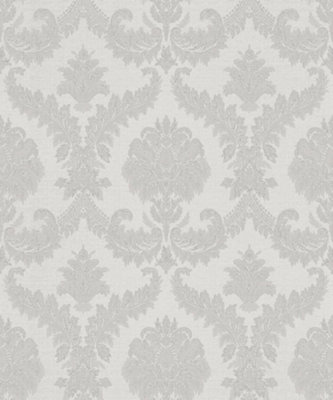 Galerie Italian Classics 4 Silver Grey Traditional Damask Embossed Wallpaper