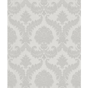 Galerie Italian Classics 4 Silver Grey Traditional Damask Embossed Wallpaper