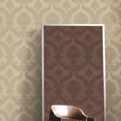 Galerie Italian Silks and Damasks Beige Damask Wallpaper