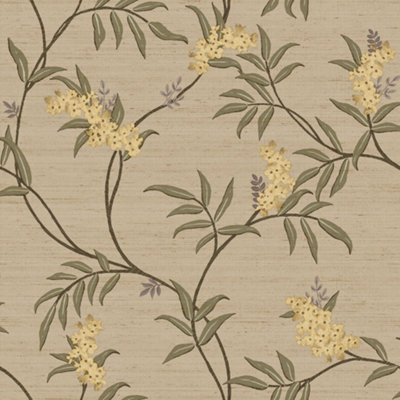 Galerie Italian Silks and Damasks Beige Floral Wallpaper