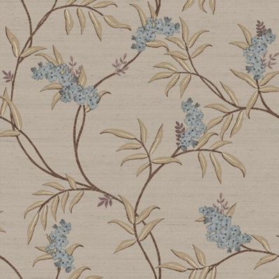 Galerie Italian Silks and Damasks Beige Floral Wallpaper