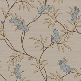 Galerie Italian Silks and Damasks Beige Floral Wallpaper