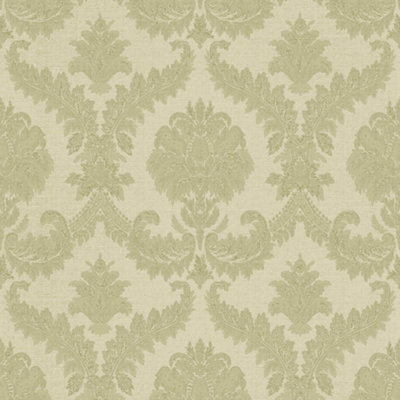 Galerie Italian Silks and Damasks Green Damask Wallpaper