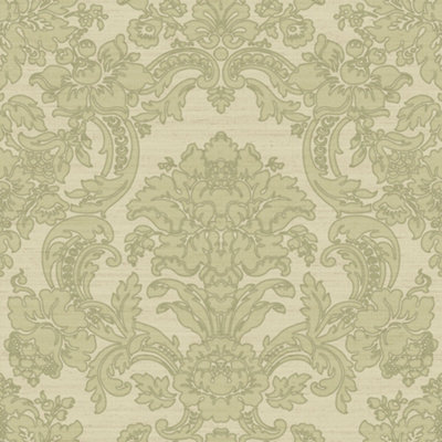 Galerie Italian Silks and Damasks Green Floral Wallpaper