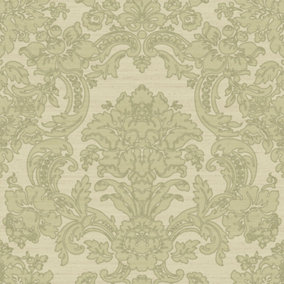 Galerie Italian Silks and Damasks Green Floral Wallpaper