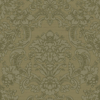 Galerie Italian Silks and Damasks Green Floral Wallpaper