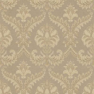 Galerie Italian Silks and Damasks Grey Damask Wallpaper