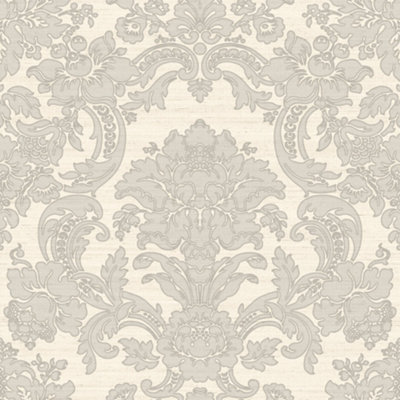 Galerie Italian Silks and Damasks Grey Floral Wallpaper